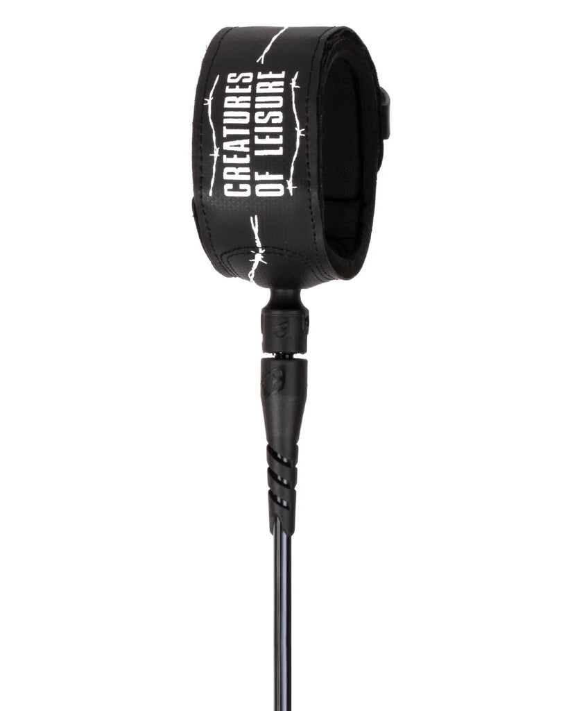 Creatures Of Leisure Superlite Pro 6 Leash Surfboard Legropes Creatures of Leisure Black White Barbed Wire