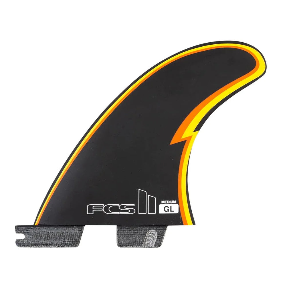 FCS II GL PC Medium Black Tri Fin Set Surfboard Fins FCS