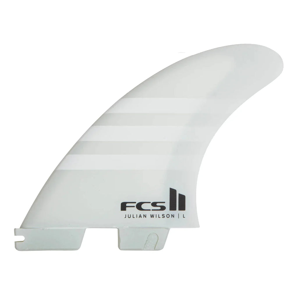 FCS II JW Julian Wilson PC Tri Fins Surfboard Fins FCS M White/White