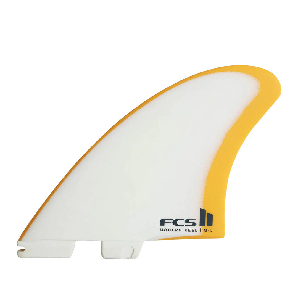 FCS II Modern Keel PG Twin Fins Surfboard Fins FCS Mango/White M-L
