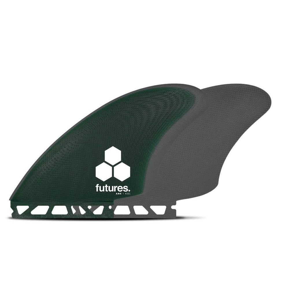 Futures AMK Glass Twin Keel FG Green/Grey Surfboard Fins Futures