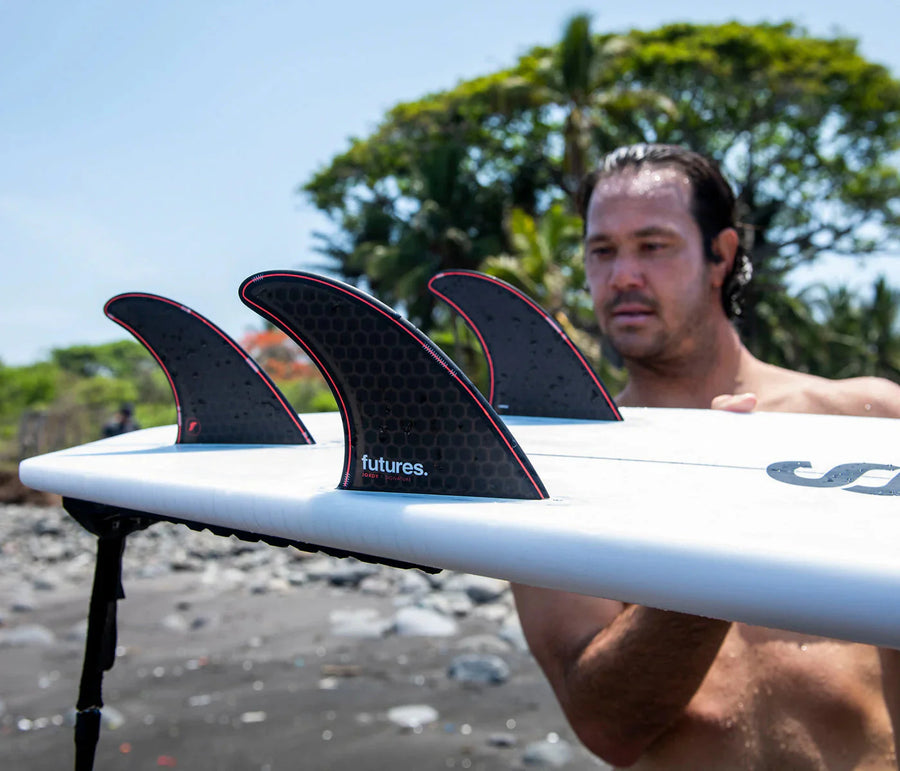 Futures Jordy 3.1 Large HC Thruster - Black/Red Surfboard Fins Futures