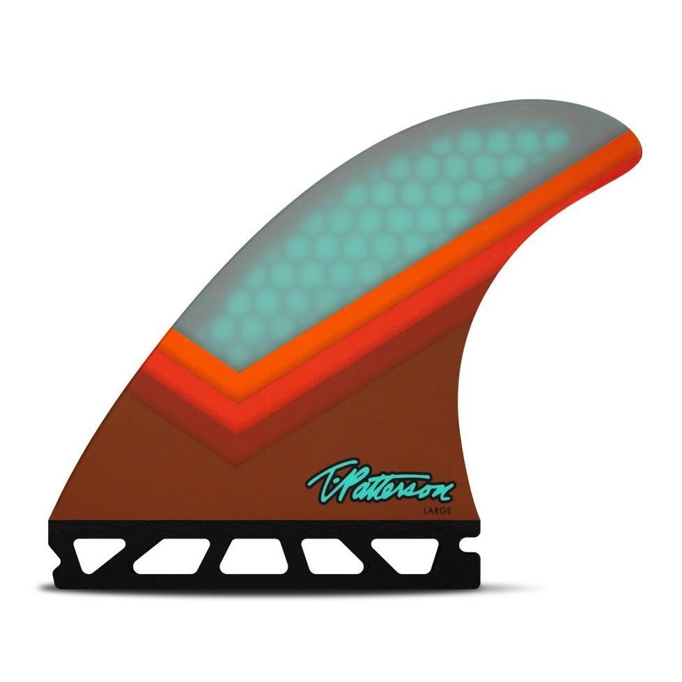 Futures TP1 Large HC - Teal/Orange/Brown Surfboard Fins Futures
