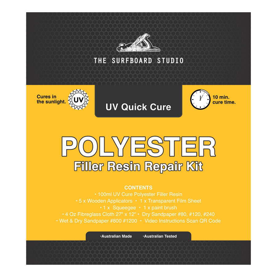 The Surfboard Studio - UV Quick Cure POLYESTER Filler Resin Repair Kit Ding Repairs The Surfboard Studio