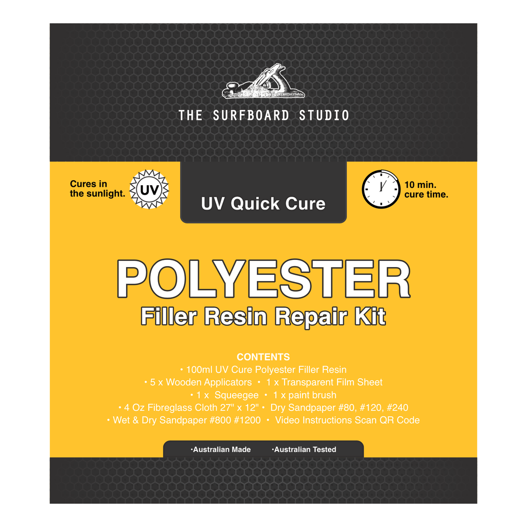 The Surfboard Studio - UV Quick Cure POLYESTER Filler Resin Repair Kit Ding Repairs The Surfboard Studio