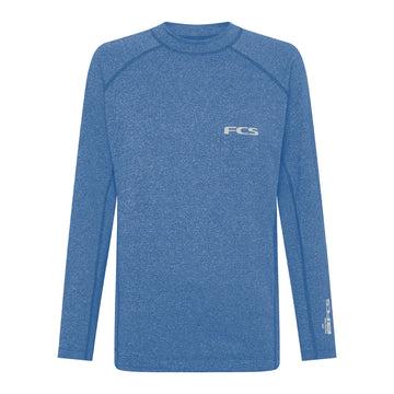 FCS Essential Long Sleeve Rash Vest - Heather Tranquil Blue