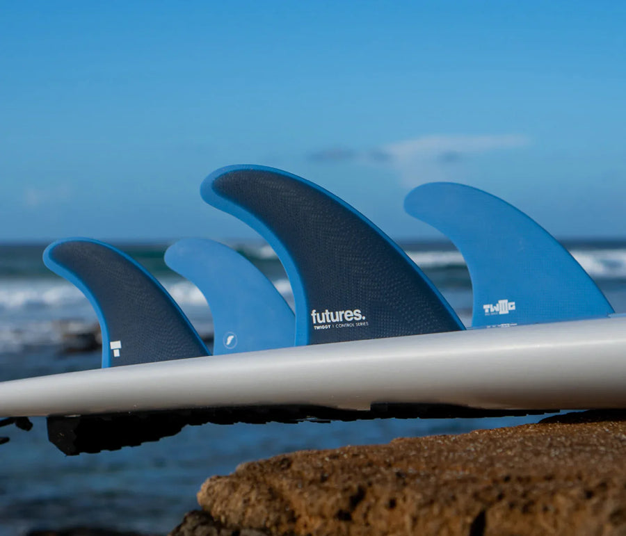 Futures Twiggy Big Wave Fibreglass 5-Fin Set Navy Blue