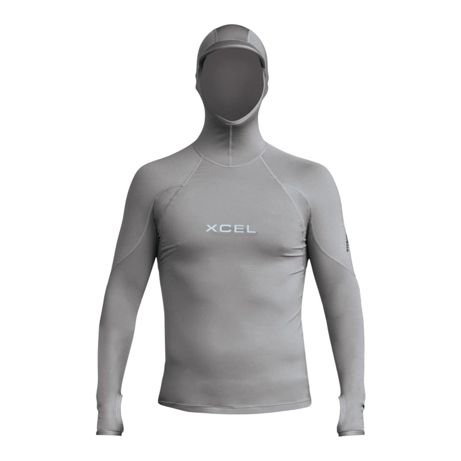 Xcel Drylock Hydrophobic Hooded L/S UV Rash Vest - Charcoal Grey