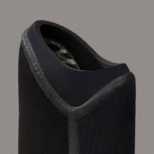 Close-up of black neoprene surf bootie with sealed seams, Melbourne Surfboard Shop accessory