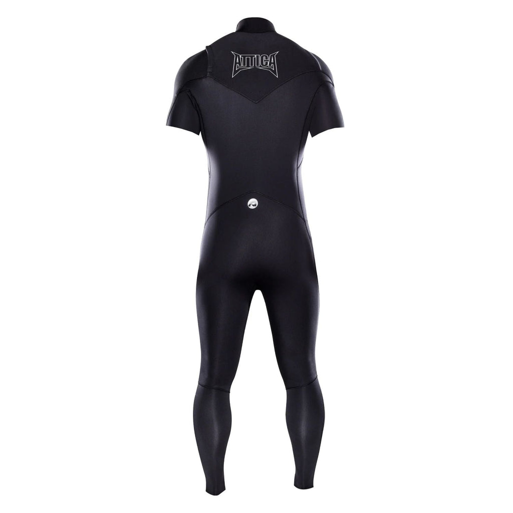 Attica Omega Chest Zip 3/2 Short Sleeve Steamer: Black/White Mens Wetsuits Attica 