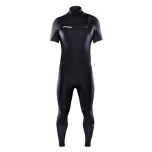 Attica Omega Chest Zip 3/2 Short Sleeve Steamer: Black/White Mens Wetsuits Attica S 