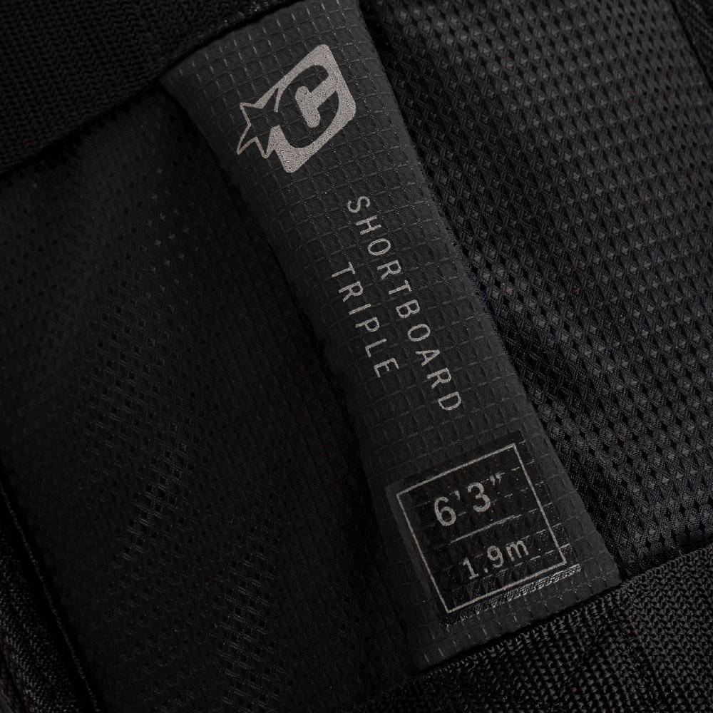 Boardbags - Creatures of Leisure - Creatures Of Leisure Shortboard Triple DT2.0 Black Silver - Melbourne Surfboard Shop - Shipping Australia Wide | Victoria, New South Wales, Queensland, Tasmania, Western Australia, South Australia, Northern Territory.