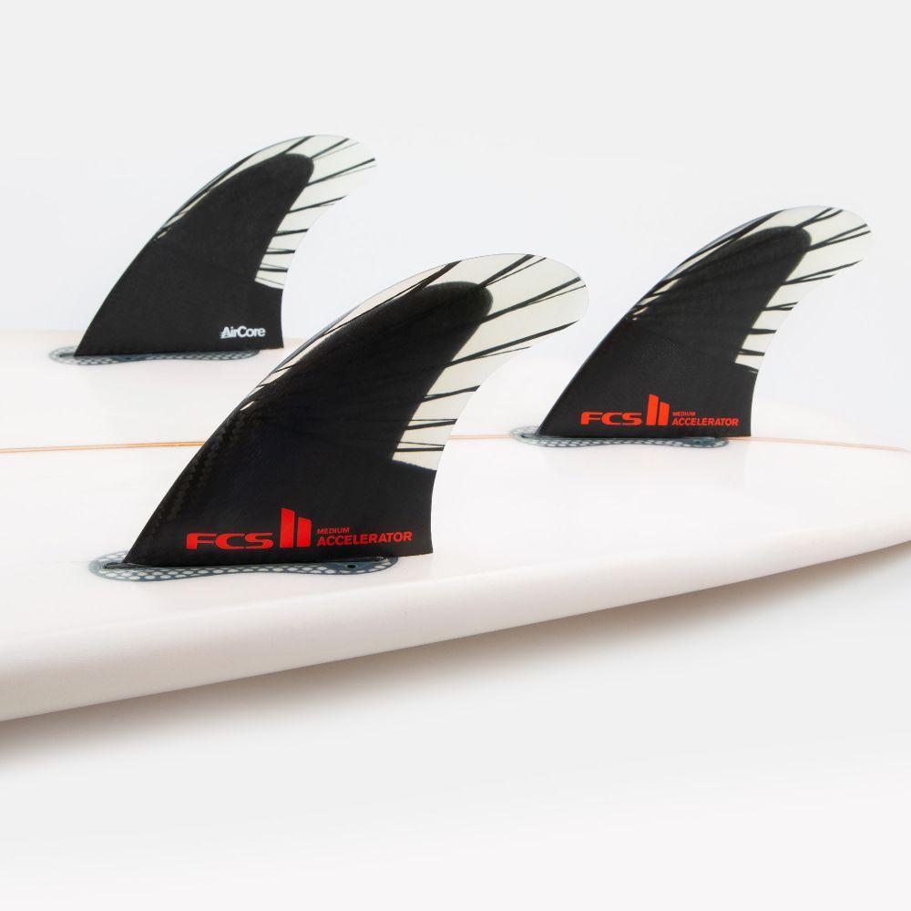 Surfboard Fins - FCS - FCS II Accelerator PC Carbon Medium Black/Red Tri Fins - Melbourne Surfboard Shop - Shipping Australia Wide | Victoria, New South Wales, Queensland, Tasmania, Western Australia, South Australia, Northern Territory.