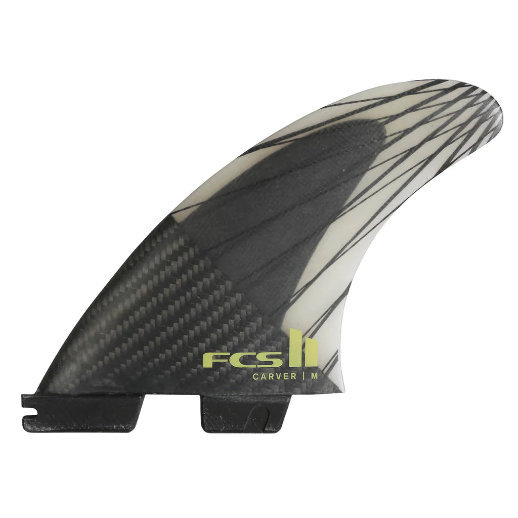 FCS II Carver PC Carbon Eucalyptus Tri Fin Set Surfboard Fins FCS M 