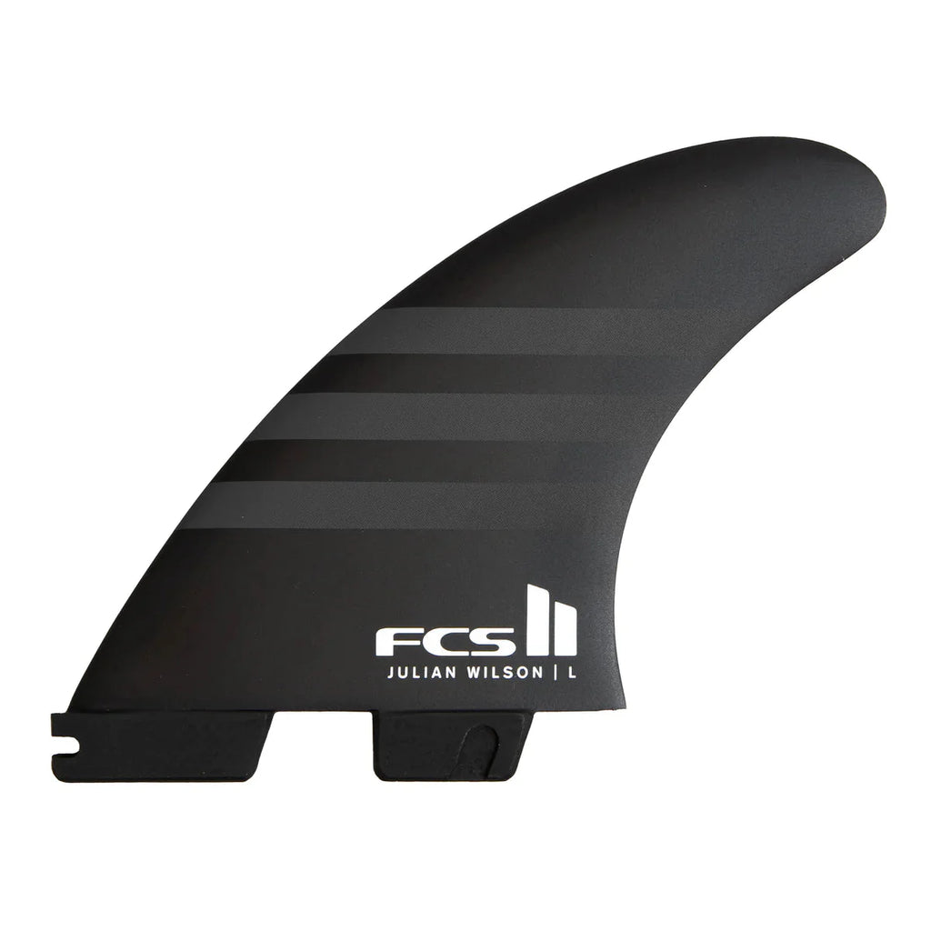 FCS II JW Julian Wilson PC Tri Fins Surfboard Fins FCS L Black/Black 