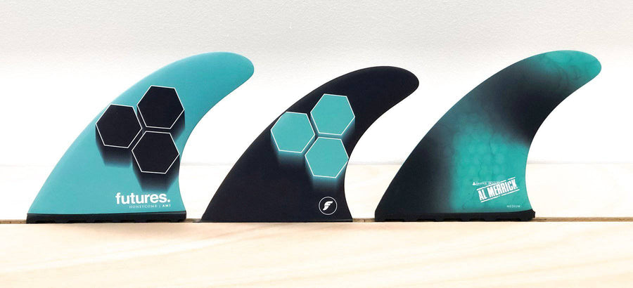 Futures AM1 HC Thruster Set Teal/Navy Surfboard Fins Futures 