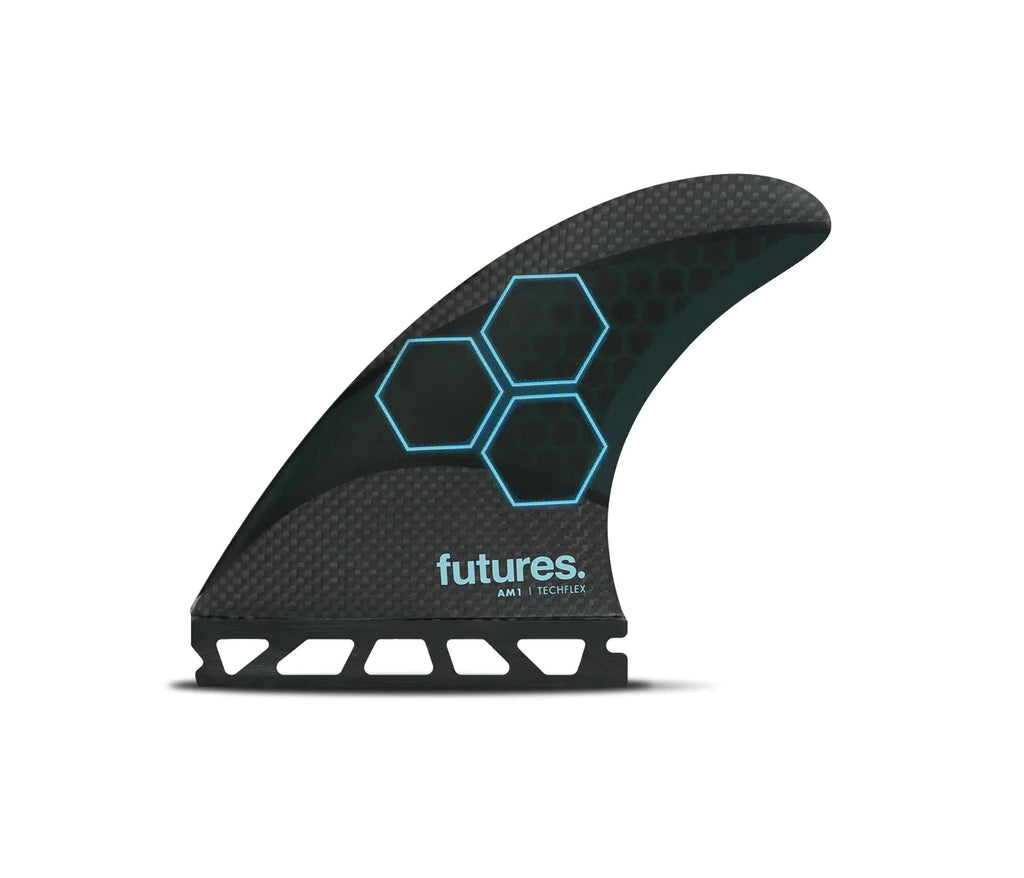 Futures AM1 Techflex Thruster Fin Set Blue/Cyan Surfboard Fins Futures 