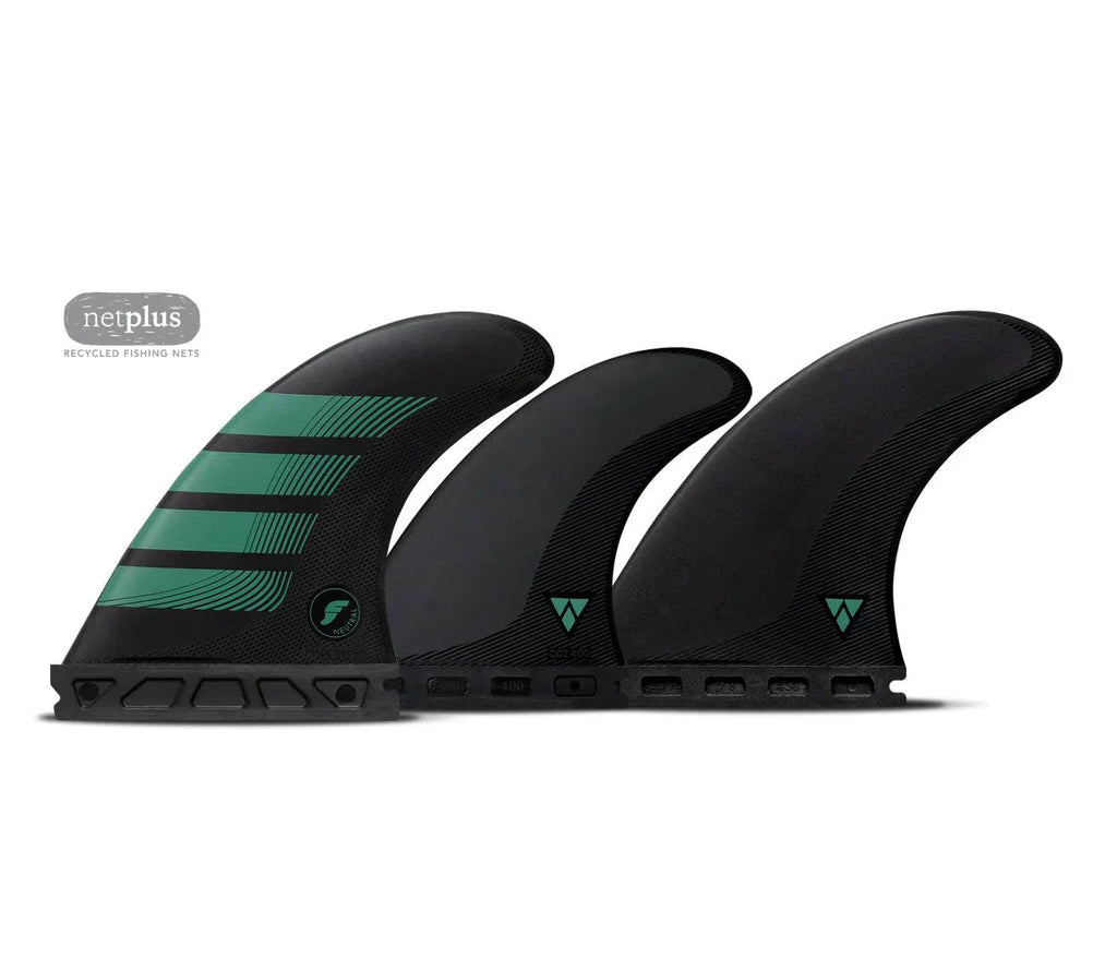 Futures F6 Alpha Series Medium 5-Fin Set Carbon/Teal Surfboard Fins Futures 