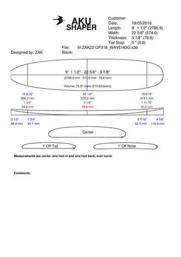 Wave Hog 9'1 Pre Shape