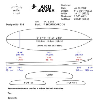 AkuShaper HP Shortboard Style 1