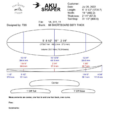AkuShaper HP Shortboard Style 24