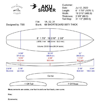 AkuShaper HP Shortboard Style 6