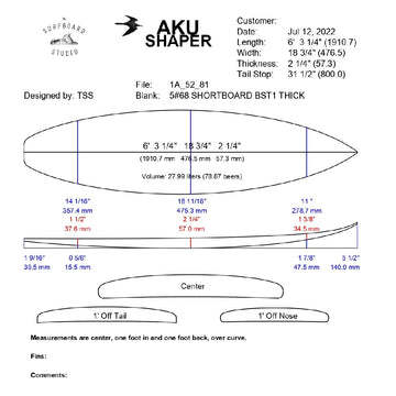 AkuShaper HP Shortboard Style 9