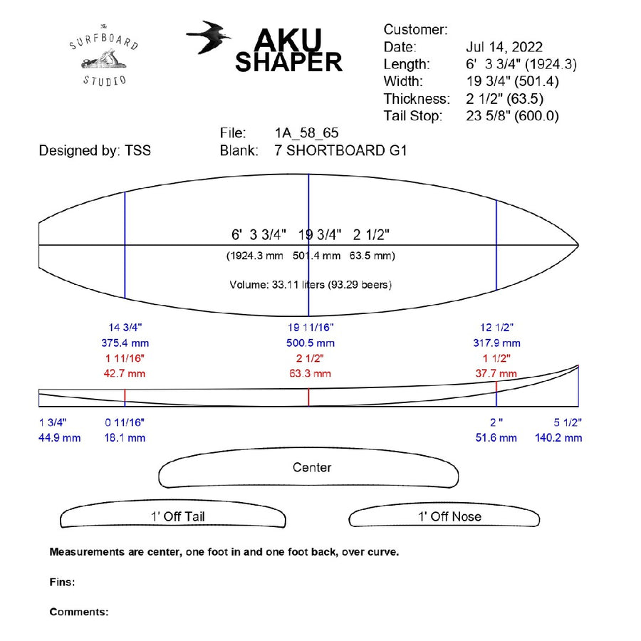 AkuShaper HP Shortboard Style 21