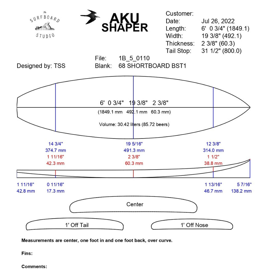 AkuShaper Everyday Shortboard Style 6