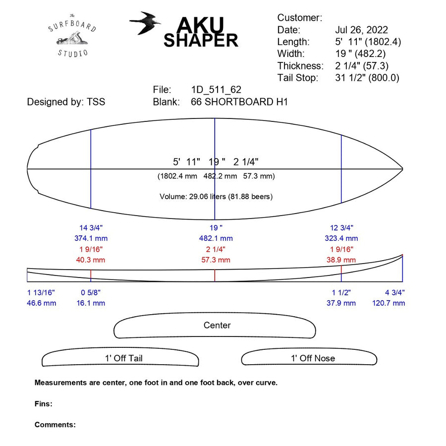 AkuShaper Groveller Shortboard Style 4