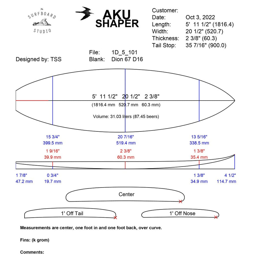 AkuShaper Groveller Shortboard Style 5
