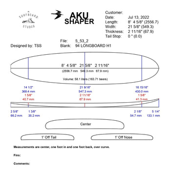 AkuShaper Minimal/Funboard Style 3