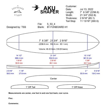 AkuShaper Minimal/Funboard Style 5