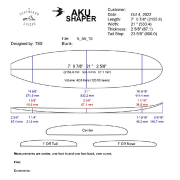 AkuShaper Minimal/Funboard Style 10