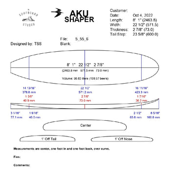 AkuShaper Minimal/Funboard Style 12