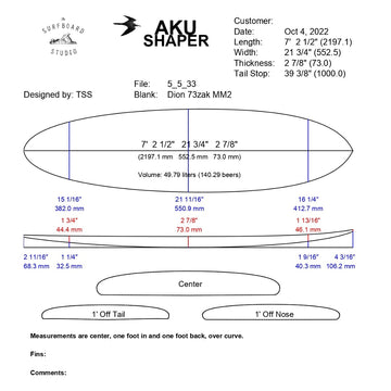 AkuShaper Minimal/Funboard Style 8