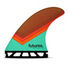 Futures TP1 Large HC - Teal/Orange/Brown Surfboard Fins Futures 